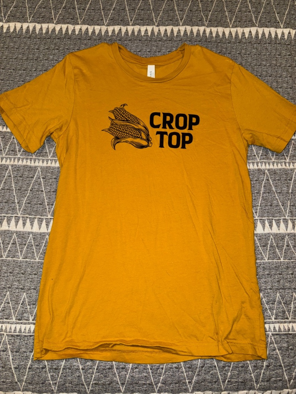 Bella Canvas Mustard Yellow Crop Top Graphic Tee